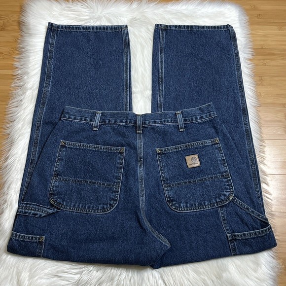 Carhartt Other - Carhartt Jeans Mens 33x30 Blue Denim Dungaree Carpenter Utility B13 DPS